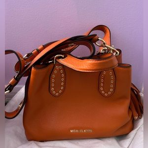Michael Kors Orange Leather Belted Crossbody Bag